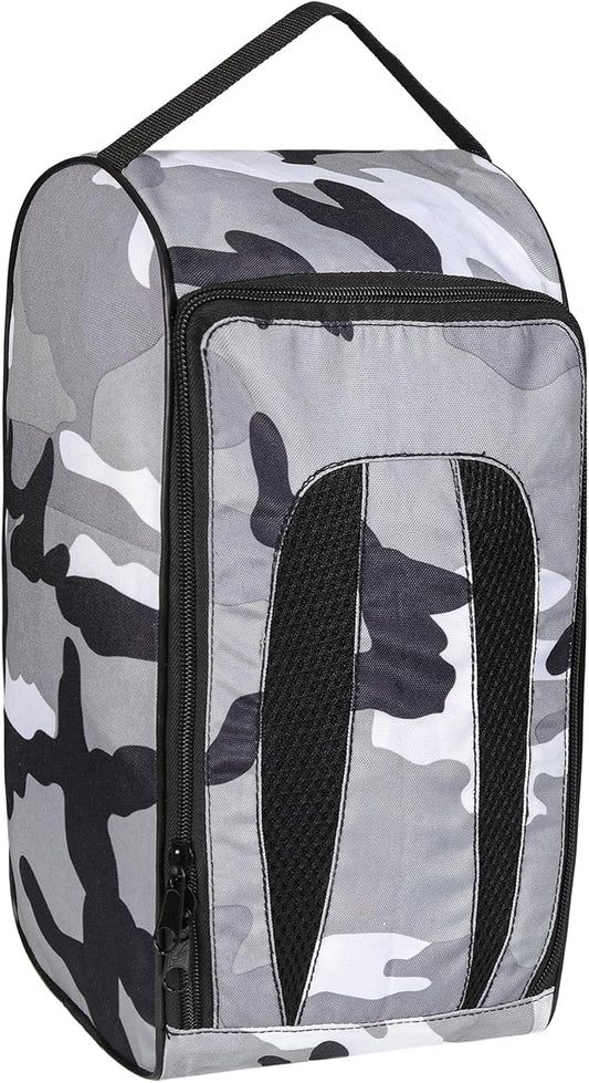 Shoe Bag Waterproof Sports Golf Boot Bag | Odor-Resistant Gym Kit Organiser Storage | Hiking Travel Dust-Proof Storage Bag for Wellington, Cowboy, Football, Rugby, Cricket Shoe (Gray Camo)