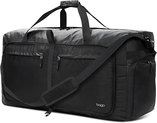 Bago Extra Large Duffle Bag for Travel Women & Men. Durable, Lightweight, Foldable Travel Duffel Bags For Traveling Women. 140L Duffle Bags Use As a Weekender Bag with Shoe Compartment, Checked Duffel