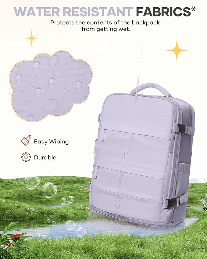 Carry On Backpack Personal Item Travel Backpack For Women Airline/Flight Approved Waterproof Sports Luggage Casual Daypack Small Hiking Backpack Purple