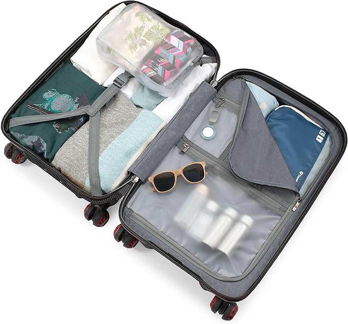 Traveler's Choice Maxporter II Polycarbonate Hardside Trunk with Spinner Wheels, Gray Camo, 22-Inch Carry-on Luggage