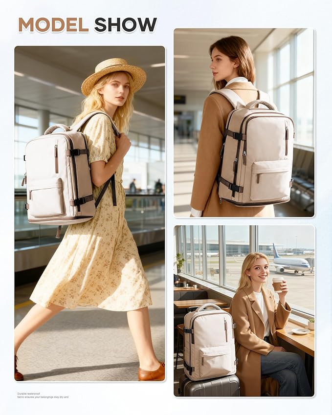 WONHOX Large Travel Backpack Carry on Flight Approved Laptop Work Business Backpack for Women Men Mochila de Viaje