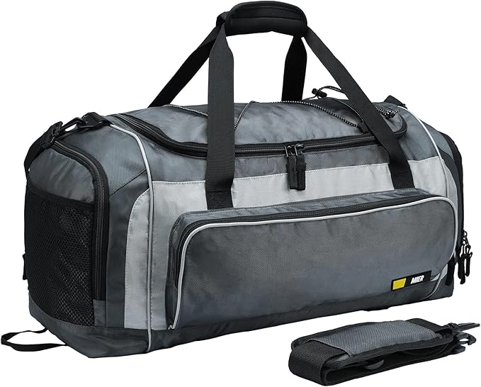 MIER Large Gym Bag for Men Sports Duffle Bag with Shoe Compartment 60L Lightweight Duffel Bags for Workout Fitness Travel