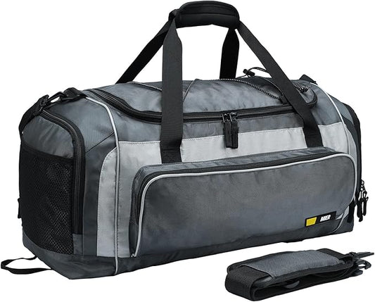 MIER Large Gym Bag for Men Sports Duffle Bag with Shoe Compartment 60L Lightweight Duffel Bags for Workout Fitness Travel