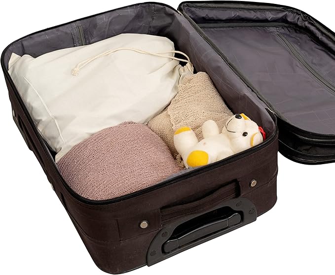 Shoe Bags for Travel Packing - Drawstring Sneaker Travel Bags - Cotton Cloth Shoe Dust Bags for Storage & Luggage - Washable Dust Cover Bags for Boots and Dress Shoes (3 Medium: 19"x15")