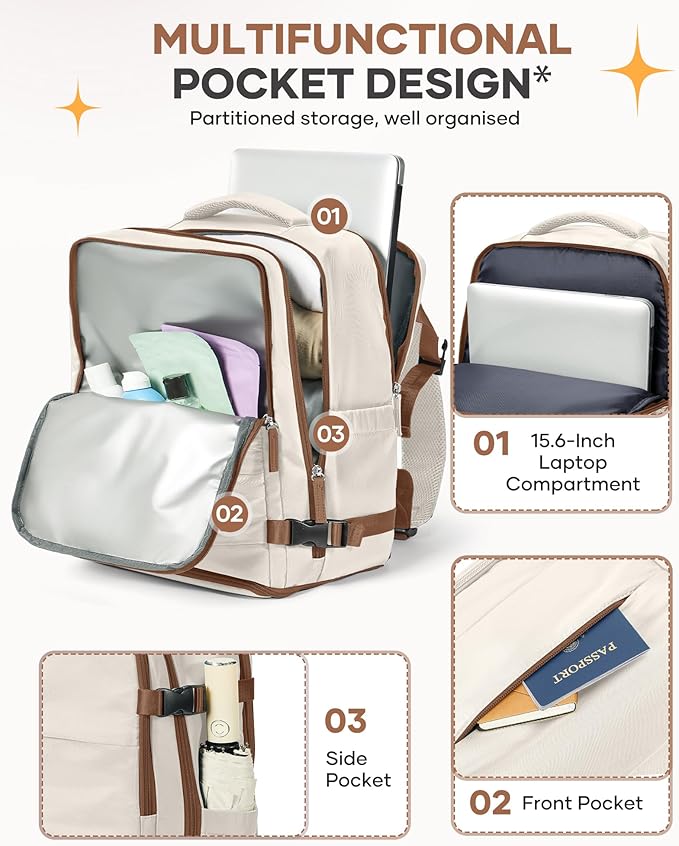 coofay Extra Large Travel Backpack Carry on Flight Approved Mochila De Viaje Personal Item Backpack for Airlines Frontier Airlines Personal Item Bag Backpack for Travel Backpacks for Men Women
