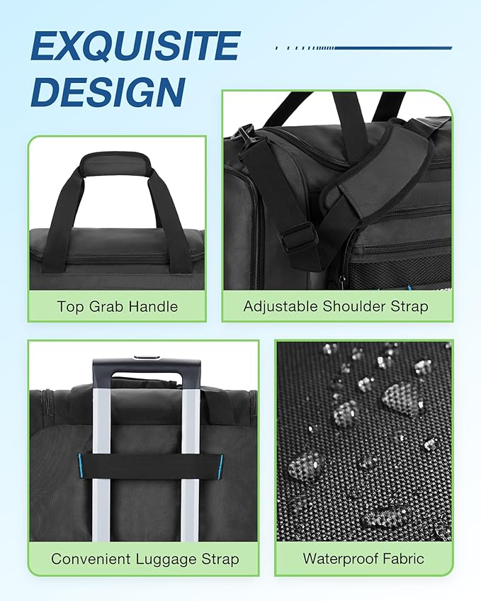 BAGSMART 4-IN-1 Gym Bag for Women Men, TSA Lightweight Duffle Bag for Travel with Shoe Compartment & Wet Pocket, 22L/30L/38L Tactical Backpack with 40oz Water Bottle Holder