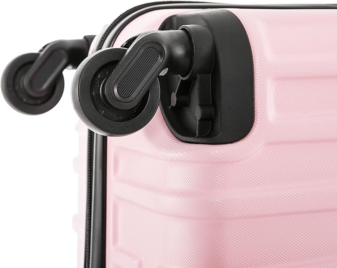 InUSA VASTY Luggage with Spinner Wheels | Durable Lightweight Hardside Suitcase Travel Bag with Handle and Trolley 24-Inch Medium Checked Luggage | Pink