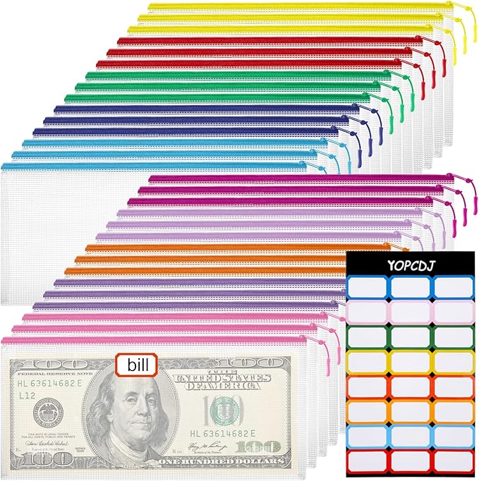 30PCS Mesh Zipper Pouch Bags Small, Zipper Pencil Pouches, 9.3 x 4.7 inch Clear Pencil Pouch Bulk, Clear Bags with Zipper for Travel Storage and Classroom Organization