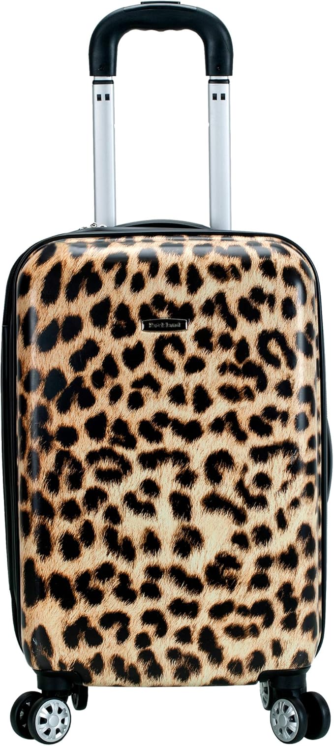 Rockland Safari Hardside Spinner Wheel Luggage, Leopard, 3 Piece (20"/24"/28")