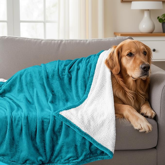 Utopia Bedding Sherpa Blanket King Size (Turquoise, 90x102 Inches) - Soft Lightweight Plush Fleece Reversible Blanket for Bed, Sofa, Couch, Camping and Travel