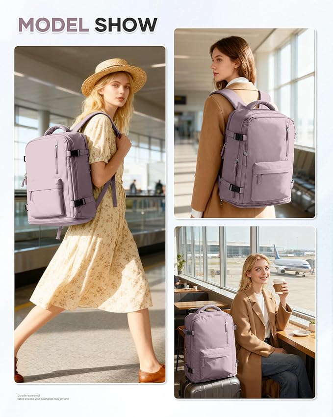 WONHOX Large Travel Backpack Carry on Flight Approved Laptop Work Business Backpack for Women Men Mochila de Viaje