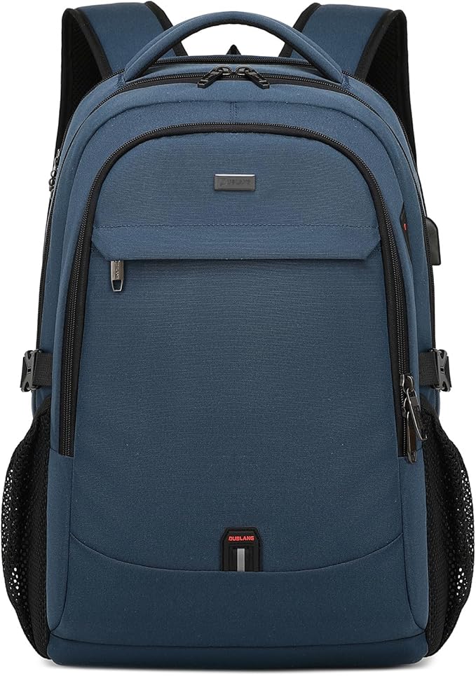 DUSLANG 17 Inch Laptop Backpack for Travel Water Resistant College Backpack for Men Women Laptop Bag with USB Charging Port,Blue