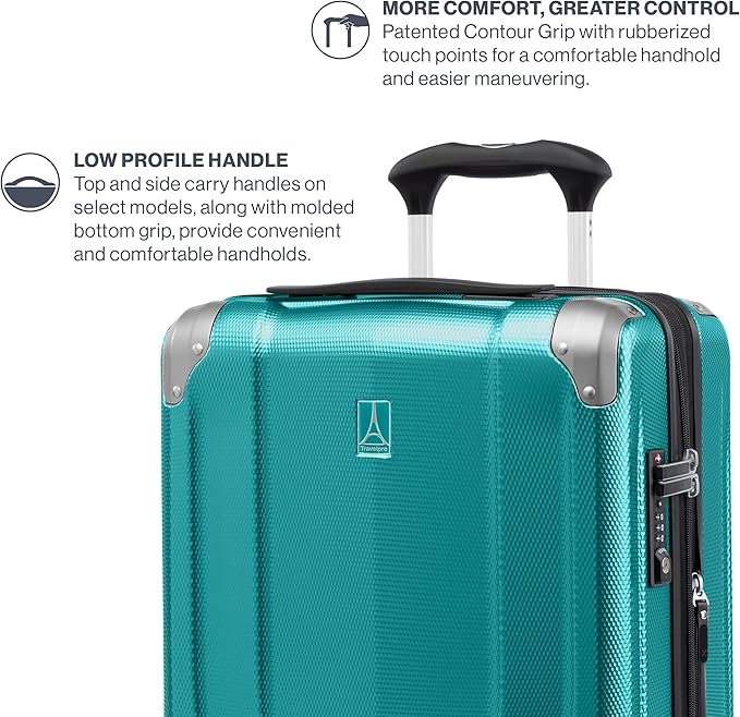 Travelpro Pathways 3 Hardside Expandable Luggage, 8 Spinner Wheels, Lightweight Hard Shell Suitcase, Carry On 21 Inch, Kayak Teal