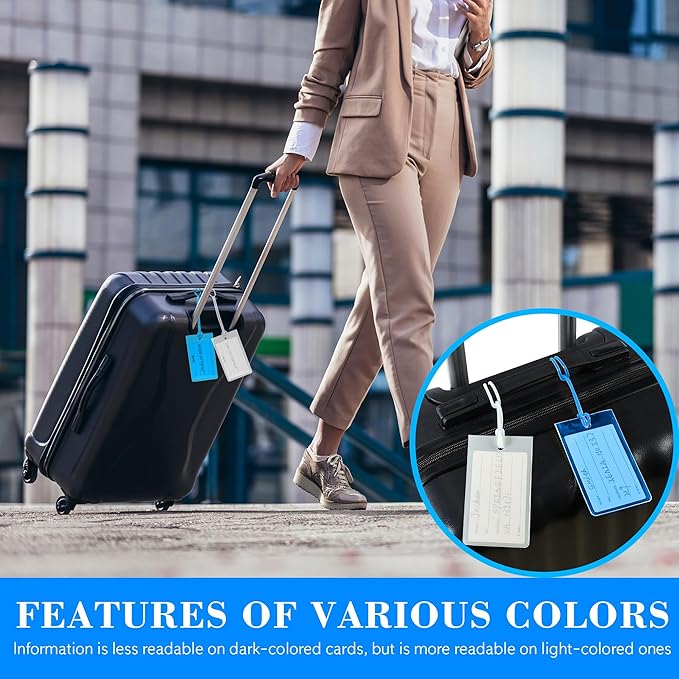 30 Pack Luggage Tags for Suitcases, Airplane Travel Essentials for Flying, International Travel Must Haves, and Luggage Accessories by Sodsay