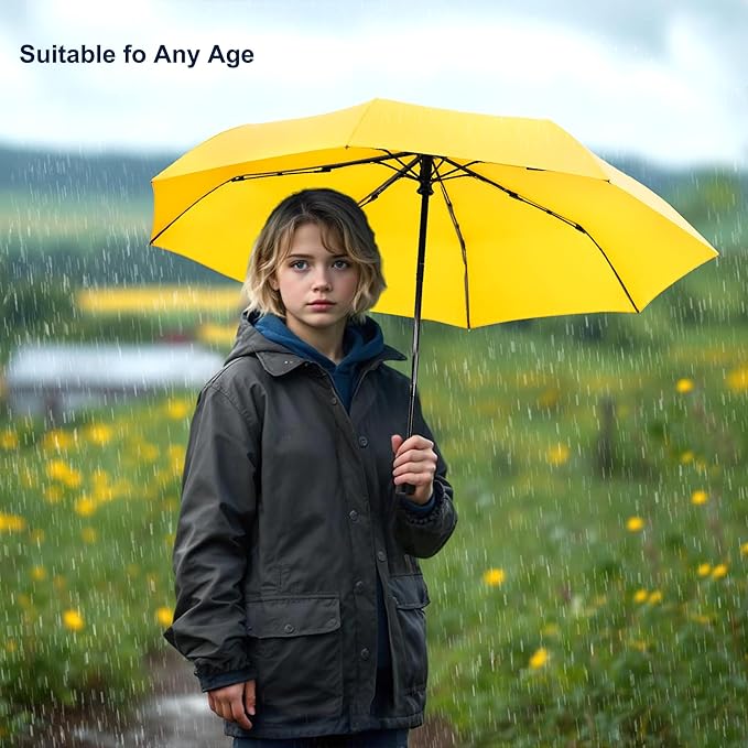 SoulRain Travel Umbrella - Compact Umbrella for Rain - Perfect Large Auto Folding Umbrella - Ideal Car umbrella, Small umbrella, and Travel Companion