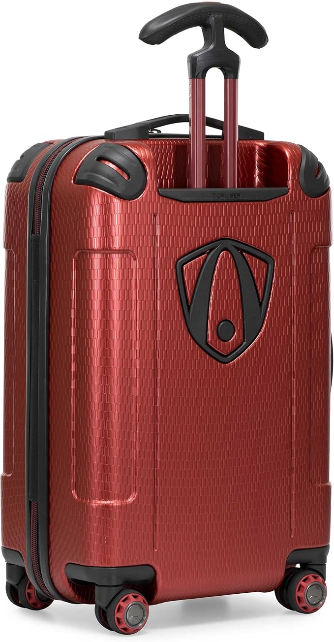 Traveler's Choice Maxporter II Polycarbonate Hardside Trunk with Spinner Wheels, Red, 22-Inch Carry-on Luggage
