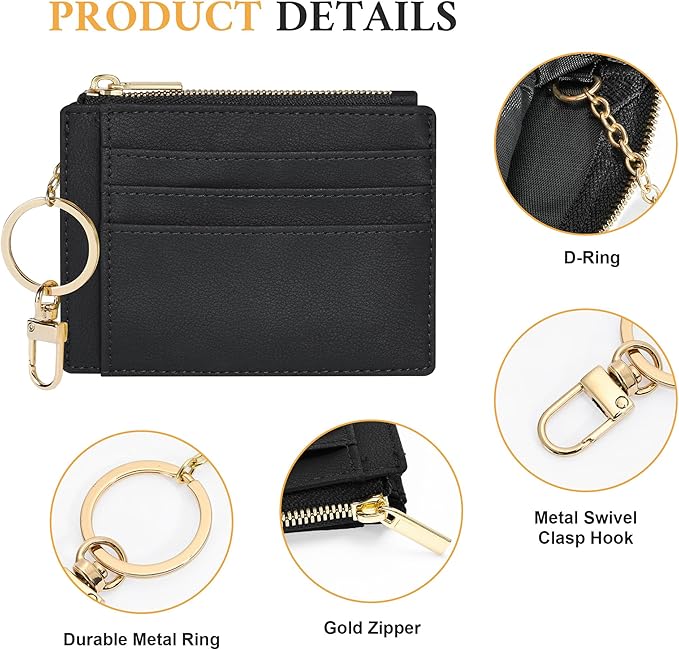 Sodsay Card Case Slim Front Pocket Wallet for Women Credit Card Holder with Keychain | Slim, Front Pocket, Credit Card Holder, with Keychain