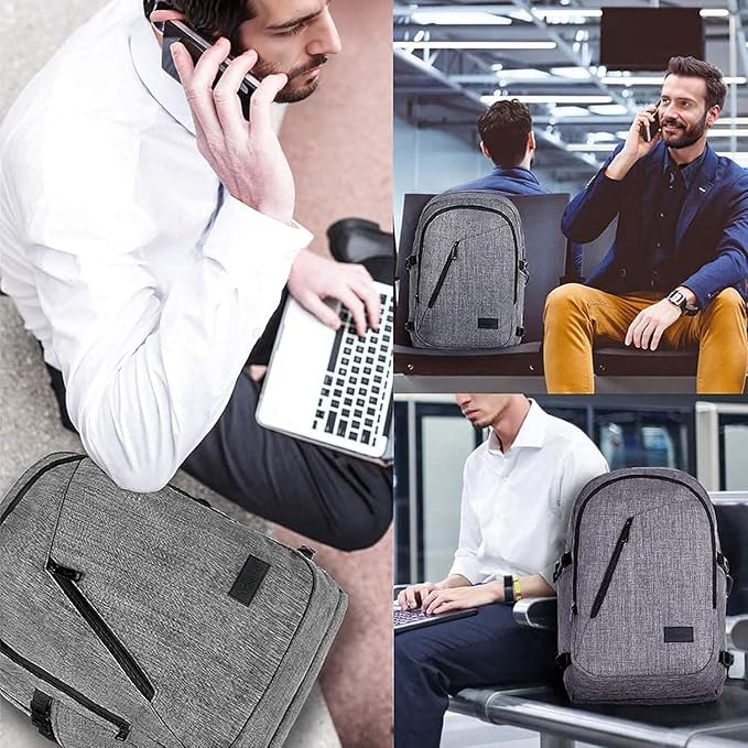 Mancro 17.3 Inch Business Laptop Backpack Large Travel Backpack Lightweight Anti-Theft Laptop Backpack for Men & Women