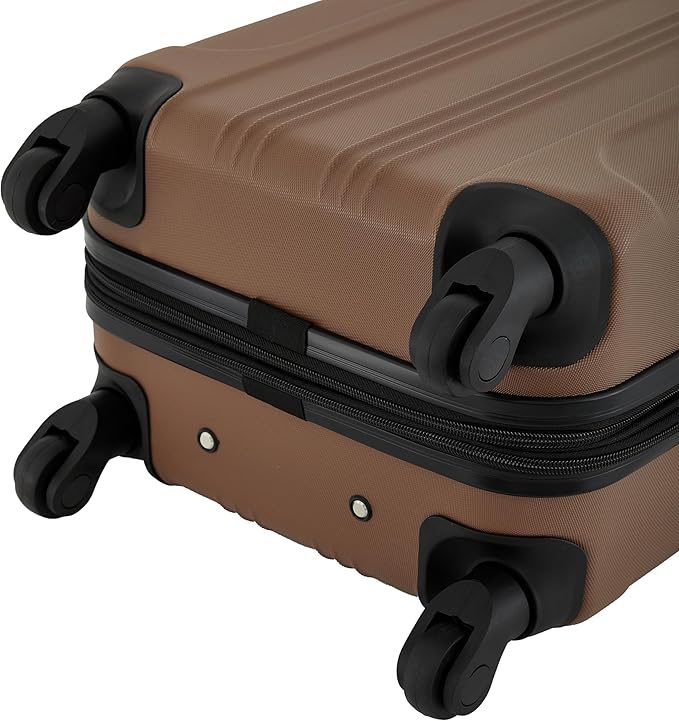 Travelers Club Chicago Hardside Expandable Spinner Luggage, Rum Caramel, 22" Carry-On