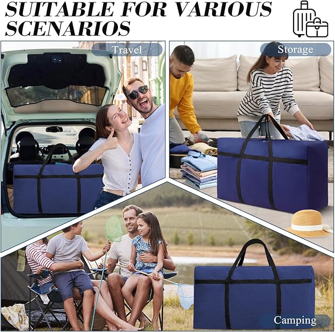 Extra Large Duffle Bag 90L/23.77Gal Moving Bag Tear Resistant Heavy Duty Storage Bags Lightweight Big Luggage Bag for Camping, Travel, Moving (Blue)