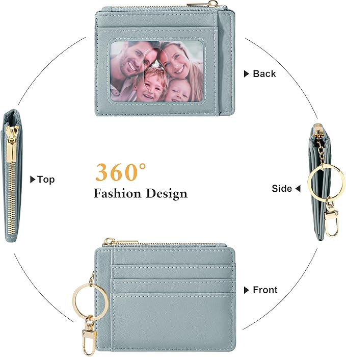 Sodsay Card Case Slim Front Pocket Wallet for Women Credit Card Holder with Keychain | Slim, Front Pocket, Credit Card Holder, with Keychain