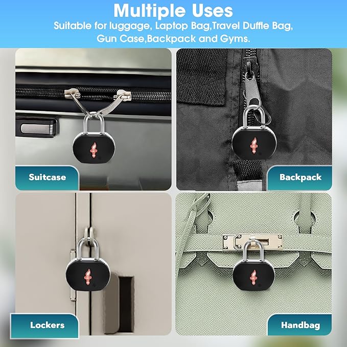 TSA Keyed Luggage Locks (6-Pack) - TSA Approved Lock for Suitcases, Backpacks, Gym Lockers & School Bags | Compact & Durable ABS w/Electroplated Rings