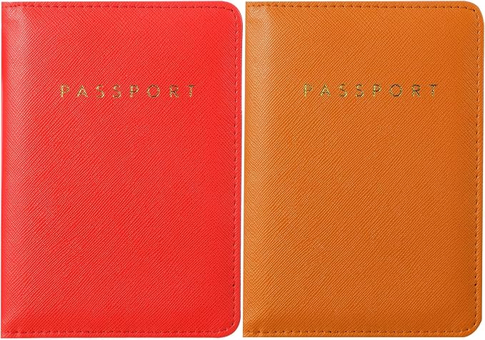2 Pcs Passport Cover Holder for Travel Waterproof Leather Passport Wallet Case Book Travel Cruise Essentials for Women Men | 2 Pieces, Bridal, Holder, Waterproof, Holder Covers, Travel Wallet