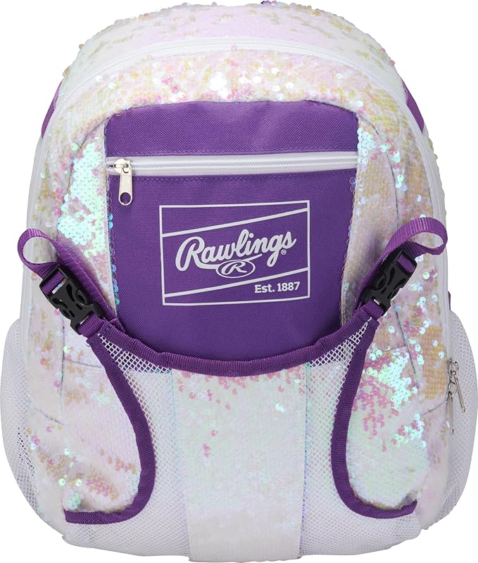 Rawlings | REMIX Backpack Equipment Bag | T-Ball & Youth Softball | White/Purple
