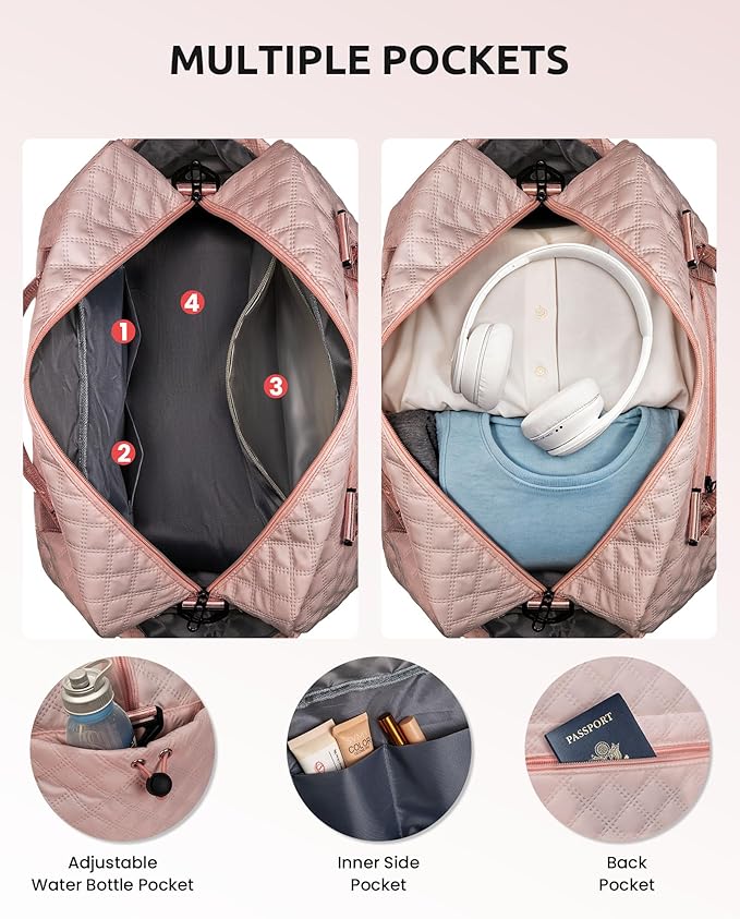 Gifts for Girls - 5 6 7 8 9 10 11 12 13 14 15 16 Year Old-Kid Duffle Bag with Shoe Compartment, Overnight Bag, Letter Travel Bag with Makeup Bag, Birthday Gift for Women Girl (Letter L)