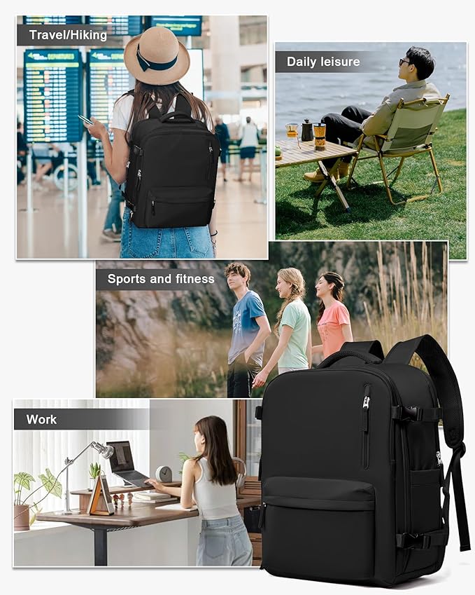 WONHOX Large Travel Backpack Carry on Flight Approved Laptop Work Business Backpack for Women Men Mochila de Viaje