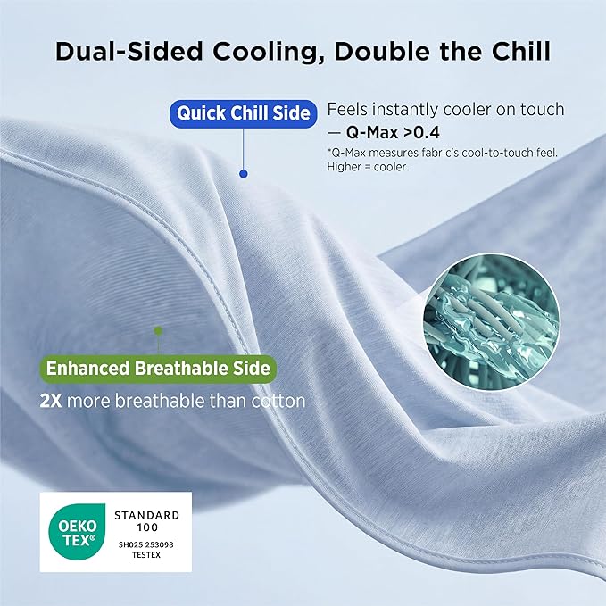 Bedsure Celestial Blue Cooling Blanket Full Size for Hot Sleepers - Summer Blanket Full Size Cold Bed Cool Arc-Chill Thin Ice Bedding with Rayon Derived from Bamboo Night Sweats Hot Flashes, 80x90