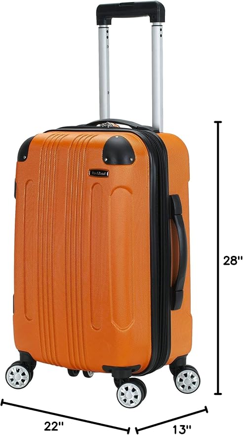 Rockland London Hardside Spinner Wheel Luggage, Orange, 3-Piece Set (20/24/28)