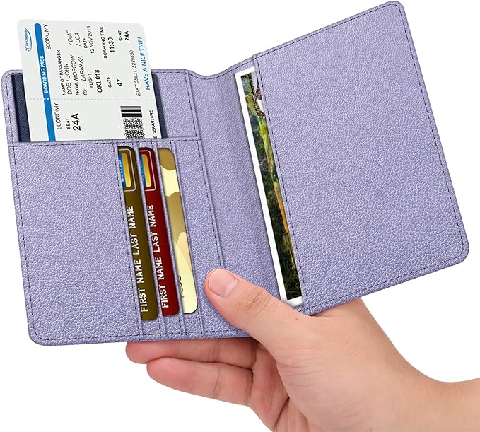 FINTIE Passport Holder, Slim Travel Wallet RFID Blocking Card Case Cover Passport Cover Protector Essentials with Credit Card Slots for Women/Men | Slim, RFID Blocking, Card Case Cover, Essentials, Credit Card Slots
