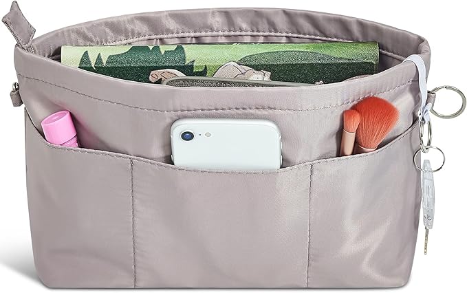 Vercord Premium Nylon Purse Organizer Tote Handbag Insert Organizers Bag in Bag Zipper 13 Pockets 5 Sizes