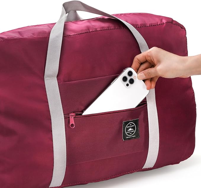 Foraineam 6 Pcs Foldable Travel Duffel Bags, Waterproof Weekender Overnight Tote Bags Personal Item Bag Lightweight Carry-on Luggage Bags for Sports, Gym, Outing, Vacation