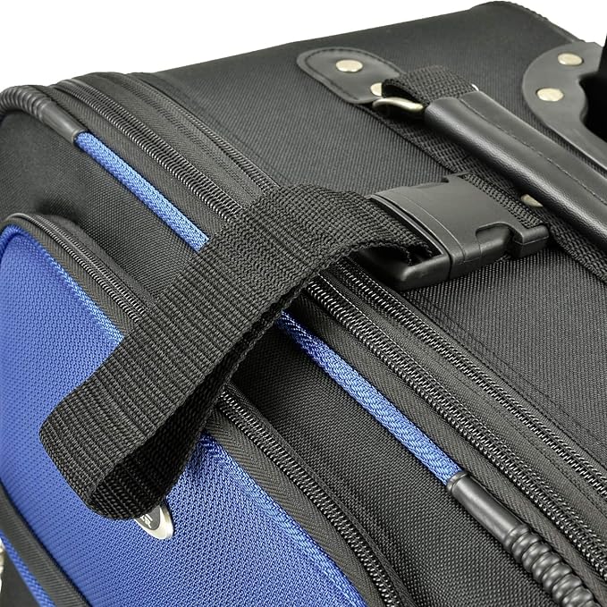 U.S. Traveler New Yorker Lightweight Expandable Rolling Luggage, Blue, 4-Piece Set