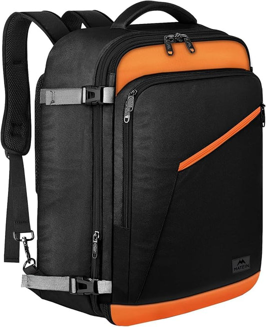 MATEIN Carry on Backpack for Airplanes, Expandable Travel Backpack Airline Approved with Hidden Shoulder Strap for Men Women, Lightweight Casual Daypack Bags for Travelling, Camping, Business