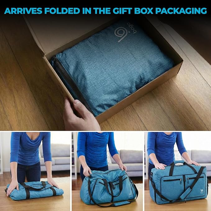 Bago Extra Large Duffle Bag for Travel Women & Men. Durable, Lightweight, Foldable Travel Duffel Bags For Traveling Women. 120L Duffle Bags Use As a Weekender Bag with Shoe Compartment, Checked Duffel