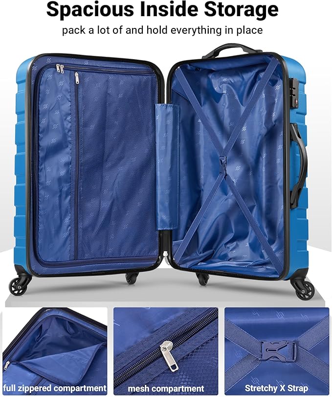 Suitour 2 Piece Luggage Sets,Hard Shell Carry on Luggage and Lightweight 28 inch Checked Luggage for Travel (20 in/28in)