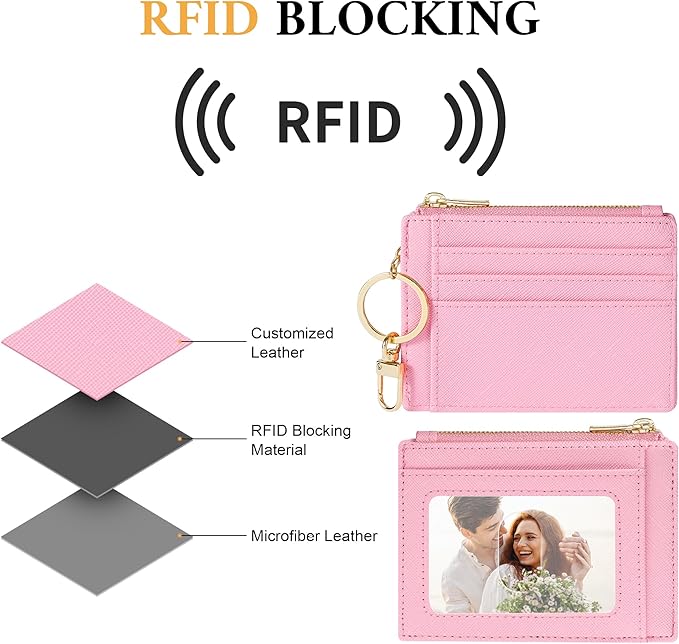 Sodsay Card Case Slim Front Pocket Wallet for Women Credit Card Holder with Keychain | Slim, Front Pocket, Credit Card Holder, with Keychain