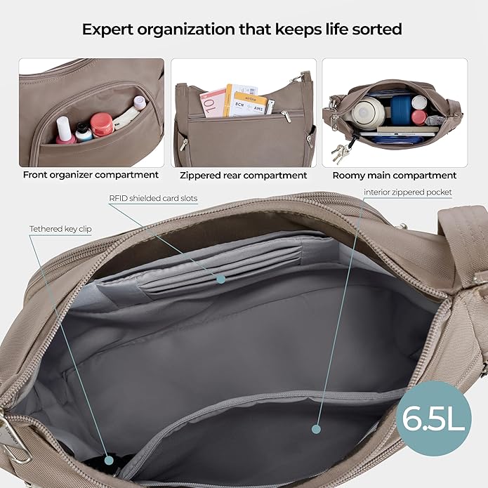 Travelon Anti-theft Classic Crossbody Bucket Bag | Anti-theft