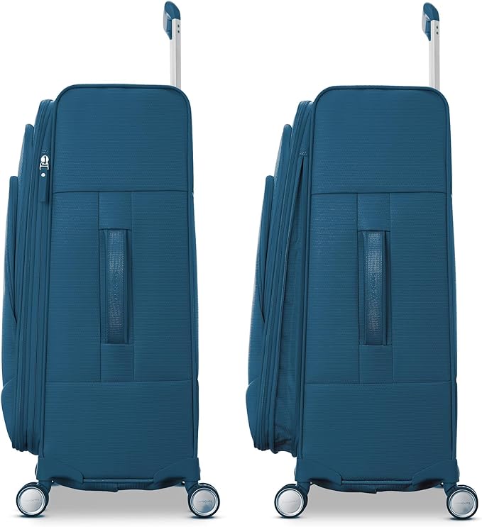 Samsonite UpLIFT Lightweight Medium Checked Softside Luggage with Spinner Wheels - Expandable - Airline-Approved, Polyester Soft Suitcase for Ultra Light Travel - Cerulean Blue