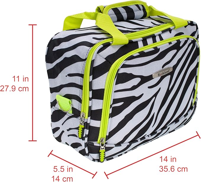 Rockland Fashion Softside Upright Luggage Set, Expandable, Lime Zebra, 2-Piece (14/19)
