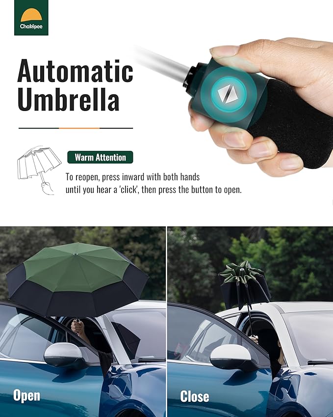 Travel Compact Umbrella Windproof - Portable Automatic for Rain, Folding Umbrella for Men and Women, Portable 210T Fabric