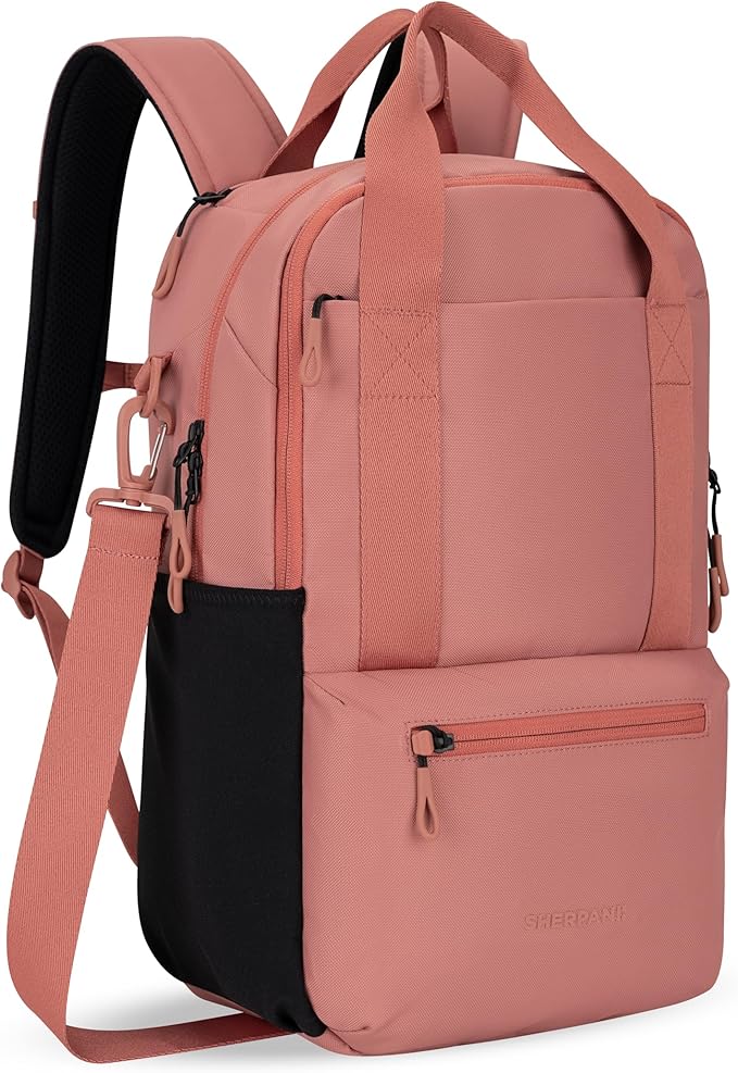Sherpani Camden, Convertible Backpack, 3 in 1 Tote Bag, 18L Travel Backpack, Crossbody Bag, Cross Body Purse, Travel Gifts, RFID Protection, Fits 13” Laptop (Desert)