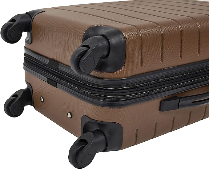 Wrangler Smart Spinner Hardside Luggage, 22-Inch Carry-On, Toffee