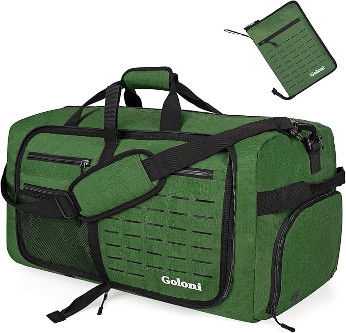 Foldable Travel Duffle Bag for Men Women, Waterproof with Shoe Compartment, 80L 120L Large Collapsible Luggage Bag, Lightweight Packable Duffel for Travel Sports Gym Airline Carry On Checked Bag