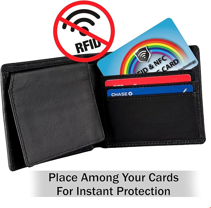 SaiTech IT 5 Pack RFID Blocking Card Protect Your Entire Wallet, Purse, and Cards from NFC Contactless Theft Wallet for Men & Women (Rainbow-Blue)