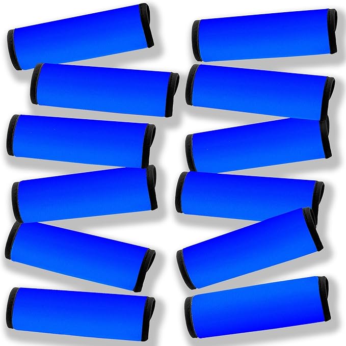 Luggage Handle Wrap 12 Pack-Bulk Luggage Handle Wraps For Suitcases Neoprene Handle Wraps/Cover/Grips For Carry on/Bag/Car Travel Accessories For Luggage (Blue 4.0)