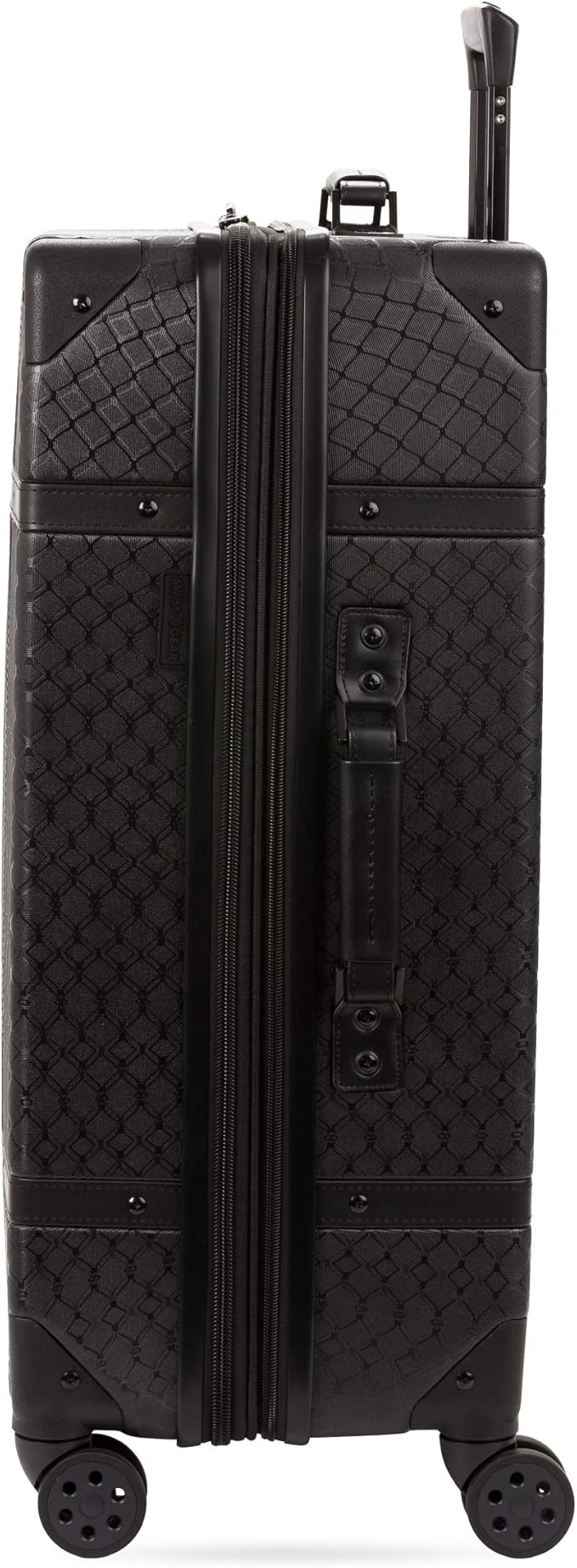 SwissGear 7739 Hardside Luggage Trunk with Spinner Wheels, Black, Checked-Large 26-Inch